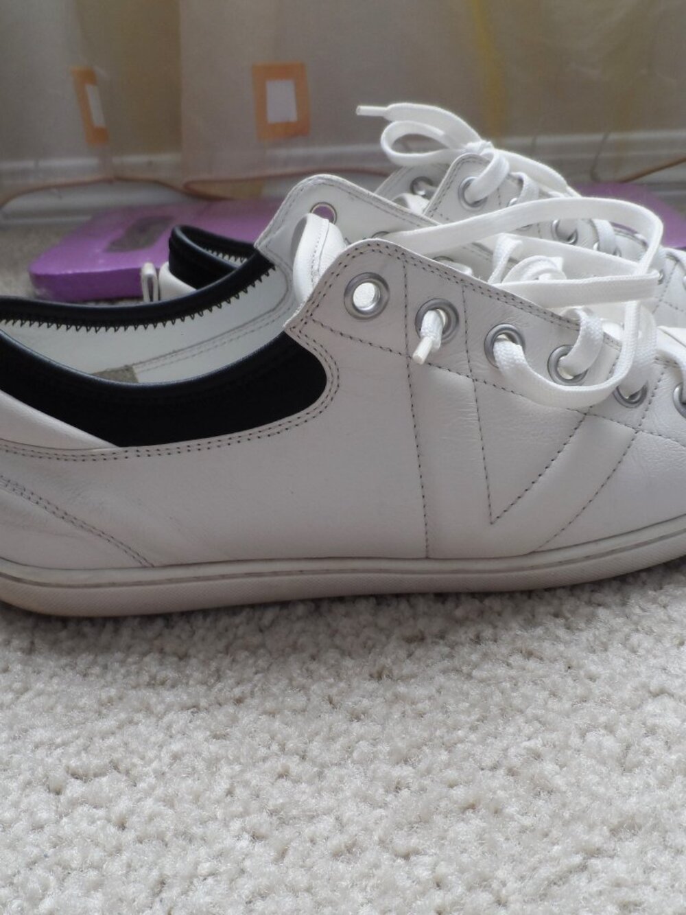 Louis Vuitton Off-White Leather baseball sneakers size 39/9US - Picture 10 of 15